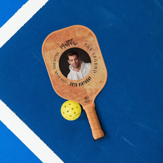 Raquette De Pickleball Terracotta marron photo drôle homme mythe légende (Créateur téléchargé)
