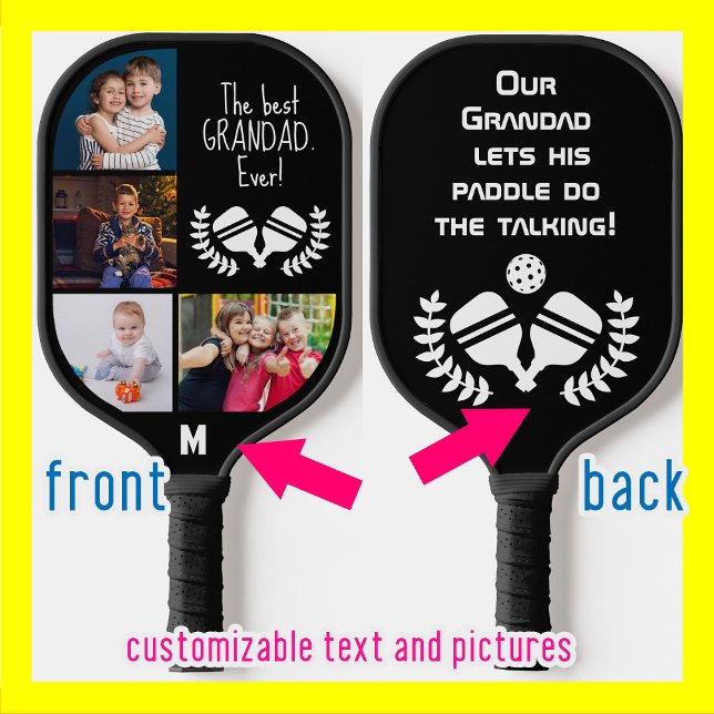Raquette De Pickleball 😁 😍 texte et photo personnalisés recto-verso (Customizable super cute pickleball paddle, great as gift)