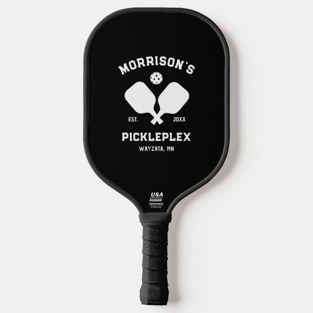 Raquette De Pickleball Texte Personnalisé Accueil Cour Pickleball Paddle (Verso)