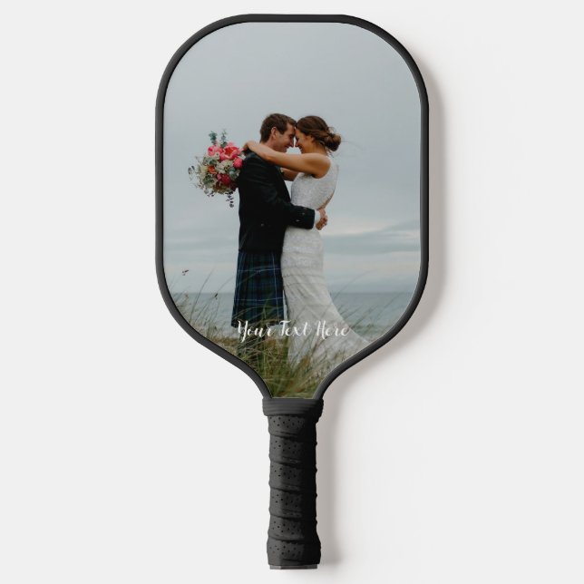 Raquette De Pickleball Texte personnalisé tendance photo verticale (Recto)
