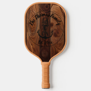 Raquette De Pickleball Texture en bois rustique personnalisée