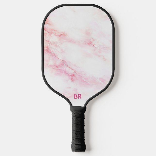 Raquette De Pickleball Texture personnalisée en marbre rose pâle (Recto)