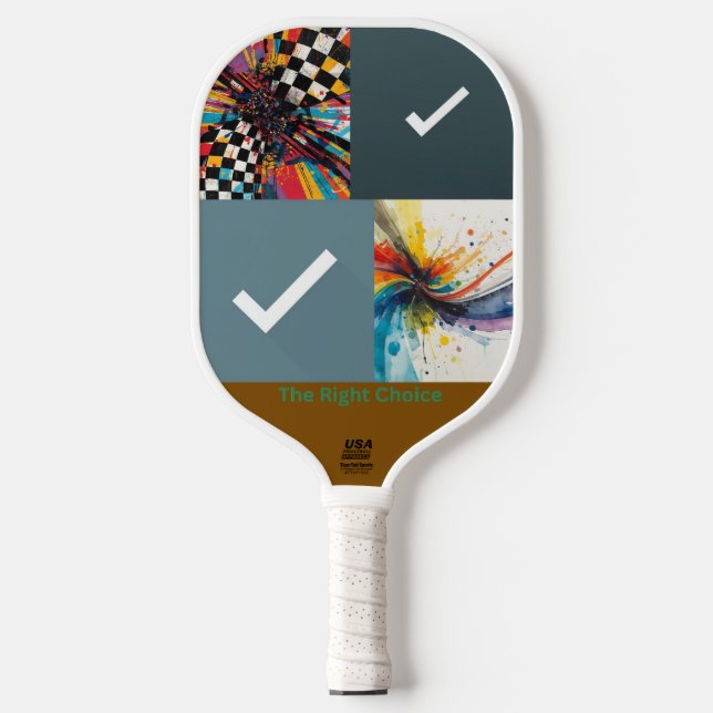 Raquette De Pickleball The Right Choice – Abstract Art Checkmark  (Recto)