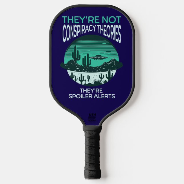 Raquette De Pickleball Théorie du complot drôle OVNI (Recto)