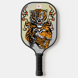 Raquette De Pickleball TIGRE DE PICKLEBALL AVEC FLAMES do-it-yourself INI