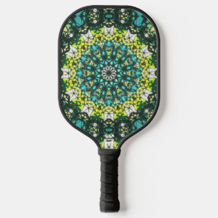 Raquette De Pickleball Tour à salade – Motif mandala vert jaune