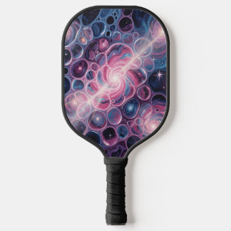 Raquette De Pickleball Tourbillons de galaxies cosmiques avec art abstrai