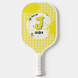 Raquette De Pickleball Tournesol Aquarelle avec Papillons Comme Jaune