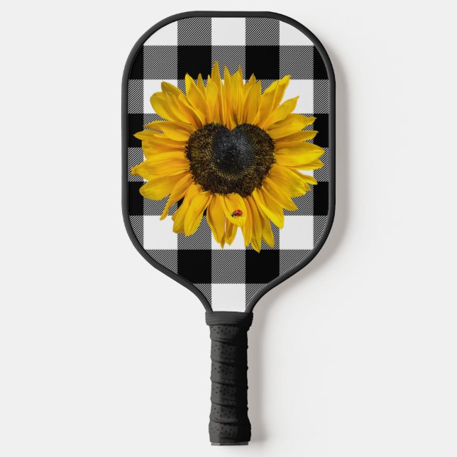 Raquette De Pickleball Tournesol du coeur avec coccinelle (Recto)