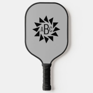 Raquette De Pickleball Toute 3 lettre initiale Monogrammes Triangles géom