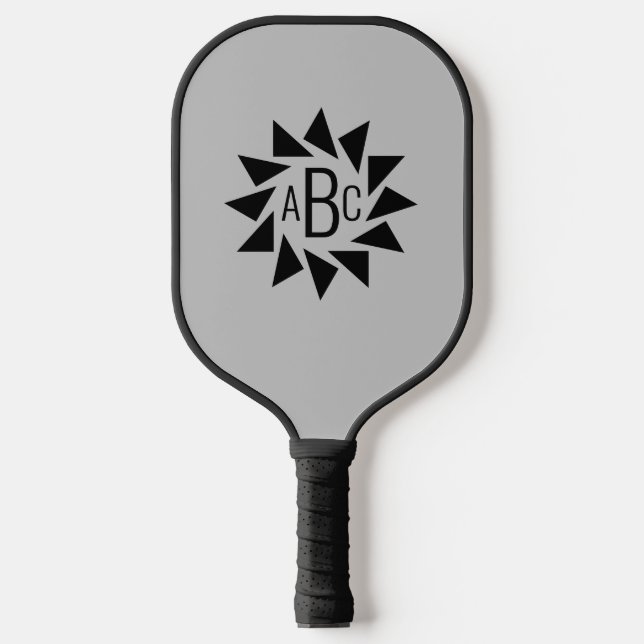 Raquette De Pickleball Toute 3 lettre initiale Monogrammes Triangles géom (Recto)
