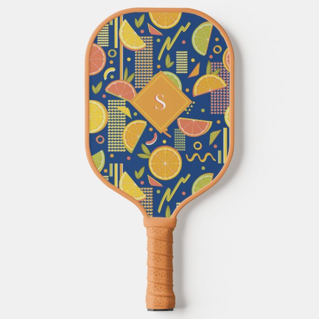 Raquette De Pickleball Tranches de fruits d’agrumes des années 80 (Recto)