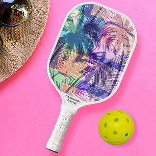Raquette De Pickleball Tropical Beach Vibes Palm Imprimer Nom personnalis