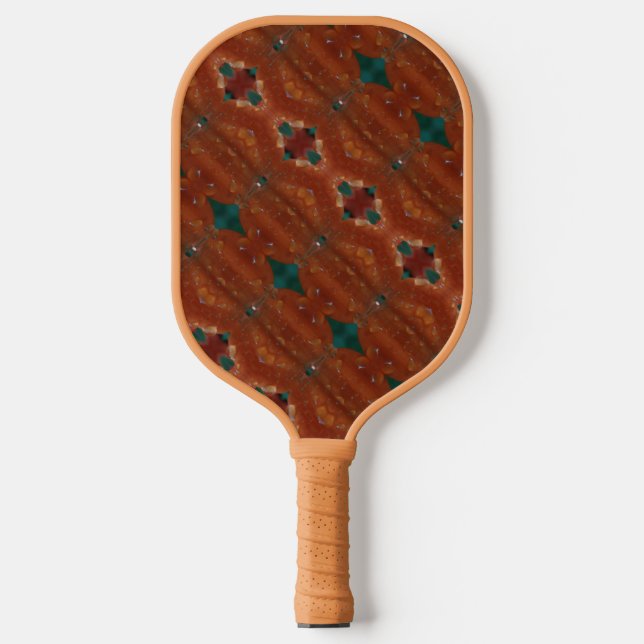 Raquette De Pickleball Turq & Coral Ikat (Recto)