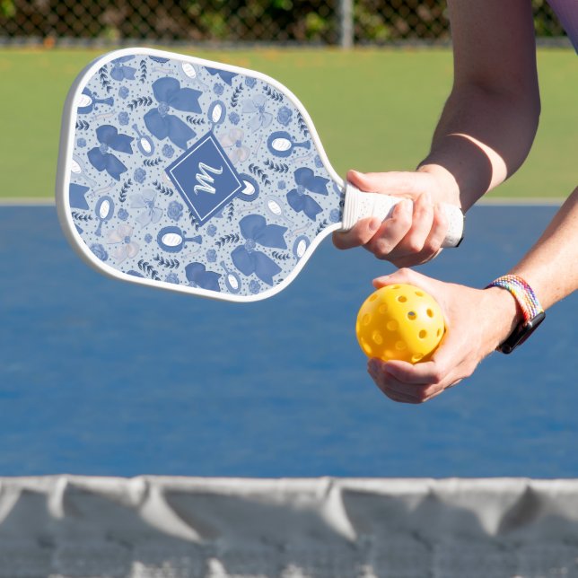 Raquette De Pickleball Vaches et Roses bleus romantiques (Insitu)
