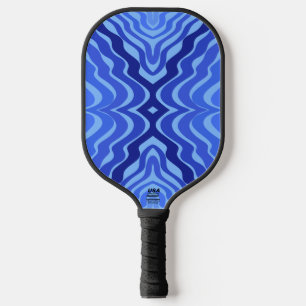 Raquette De Pickleball Vagues bleues réfléchissantes Moderne Design abstr