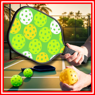 Raquette De Pickleball Vert Cool moderne Cute Balls tendance