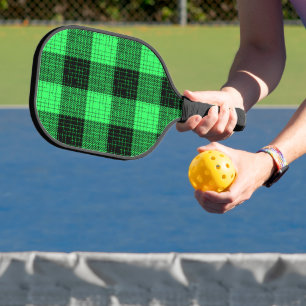 Raquette De Pickleball Vert Croix Noir Hachuré Buffalo à carreaux