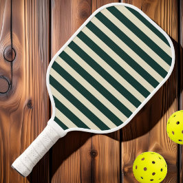 Raquette De Pickleball Vert Sage À Rayures Polo Du Milieu Du Siècle