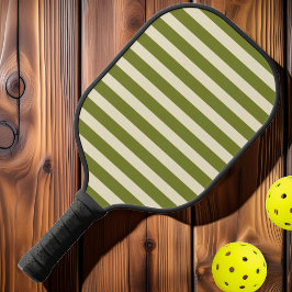 Raquette De Pickleball Vert saule rayé du Polo du milieu du siècle