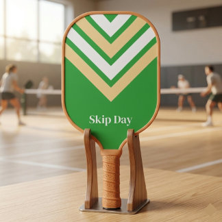 Raquette de Pickleball Verte à Rayures Rétro
