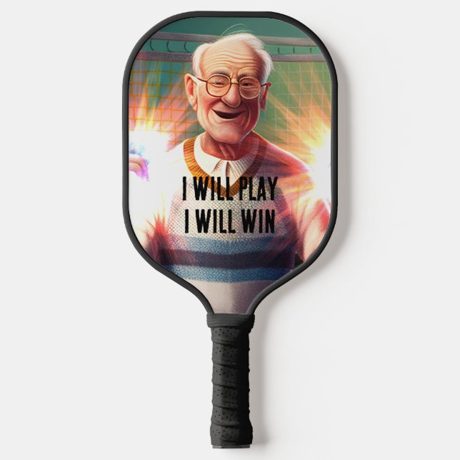 Raquette De Pickleball Vieux Homme Triumphant Avec Votre Nom (Recto)