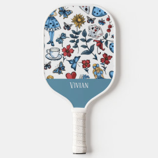 Raquette De Pickleball Vintage Alice au pays des merveilles Motif sans co