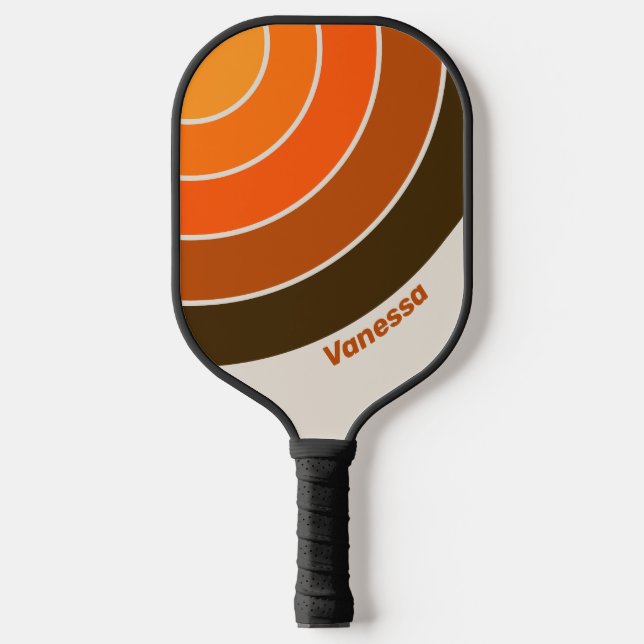 Raquette De Pickleball Vintage bande circulaire du lever du soleil de min (Recto)