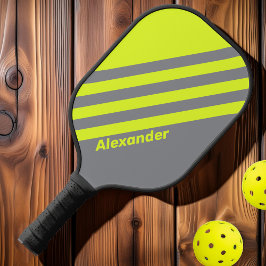 Raquette De Pickleball Vintage Sport HI VIS Stripes avec nom