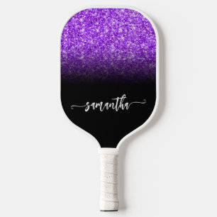 Raquette De Pickleball Violet Violet Pailleté Noir Ombre Nom