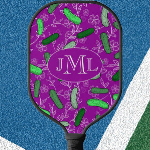 Raquette de Pickleball Violette Drôle Monogramme P