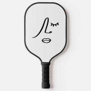 Raquette De Pickleball Visage Abstrait minimaliste Design d'art moderne