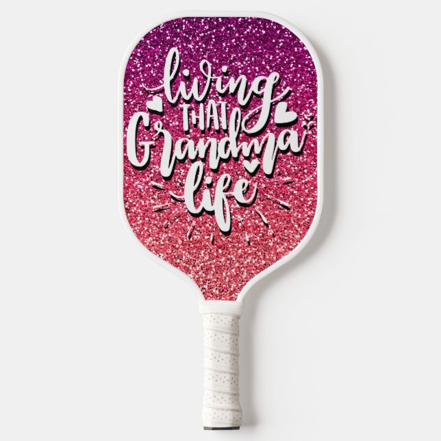 RAQUETTE DE PICKLEBALL VIVRE CETTE GRANDMA VIE TYPOGRAPHIE PERSONNALISÉE (Recto)