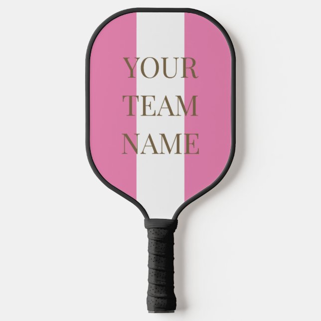Raquette De Pickleball Votre nom d'équipe est rose blanc (Recto)