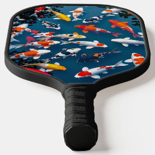 Raquette De Pickleball Vue aérienne de l'étang de carpes koï colorées