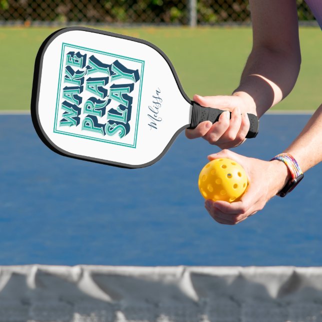 Raquette De Pickleball Wake Slay Pray Christian Mission Pasteur (Insitu)