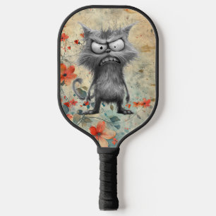Raquette De Pickleball *~* Whimsical Quirky Cat AP68 Floral 5 PHOTO