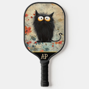 Raquette De Pickleball *~* Whimsical Quirky Cat AP68 Floral PHOTO 10