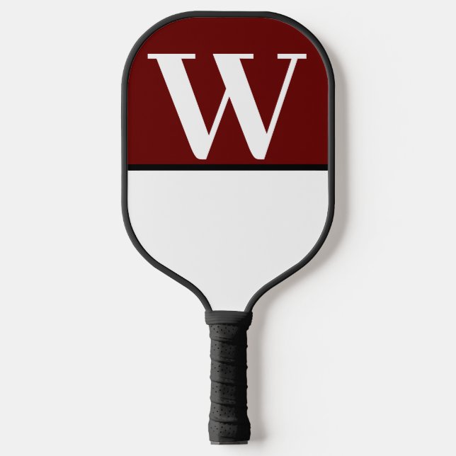 Raquette De Pickleball White & Maroon College Monogram Pickleball Paddle (Recto)