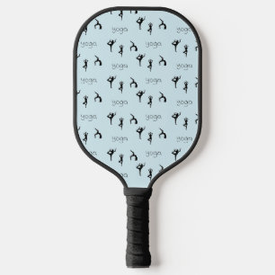 Raquette De Pickleball Yoga pose et texte motif sur bleu
