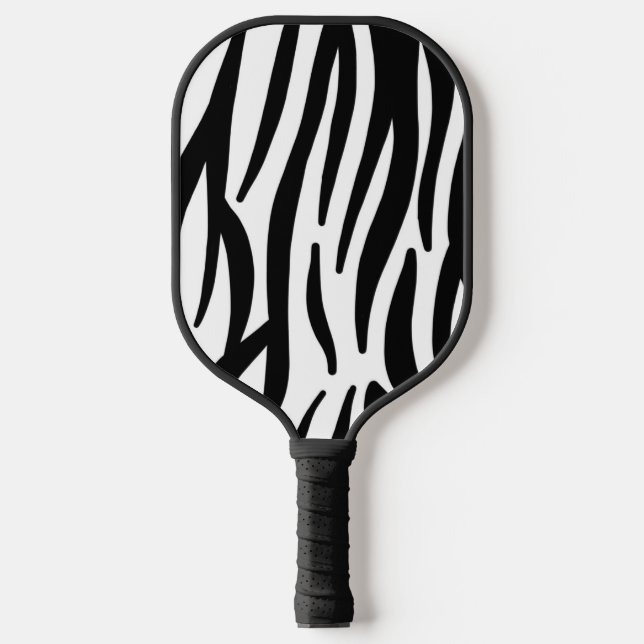 Raquette De Pickleball Zebra Stripes Striped Monogramme Nom (Recto)
