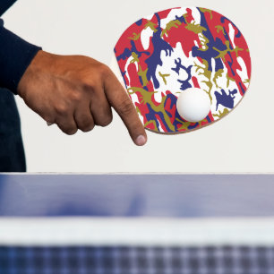 Raquette De Ping Pong 4 juillet, Jour de l'Indépendance, Or de camouflag