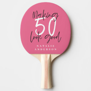 Raquette De Ping Pong 50e anniversaire initiales cadeaux personnalisés
