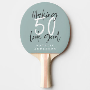 Raquette De Ping Pong 50e anniversaire initiales cadeaux personnalisés