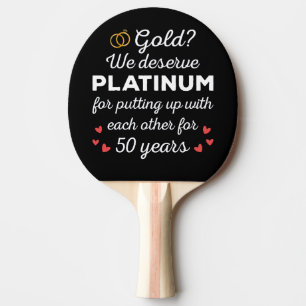 Raquette De Ping Pong 50ème anniversaire de Mariage I - Gold Funny Coupl