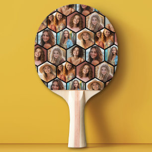 Raquette De Ping Pong 7 Photo Collage - funky honeycomb motif