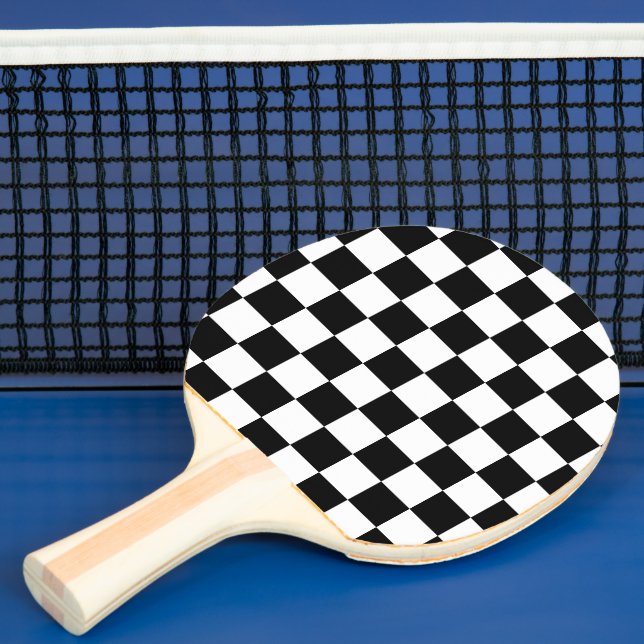 Raquette De Ping Pong à damiers carré noir et blanc (Insitu)