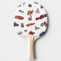 Raquette de Ping Pong à motif de sport automobile 