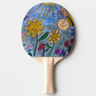 Raquette De Ping Pong Abeilles et fleurs de miel
