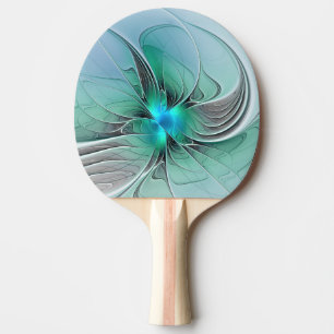 Raquette De Ping Pong Abstrait De Bleu, Art Fractal Moderne